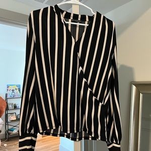 Black and white blouse, size L